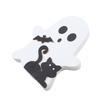 Niedliche Geister-Halloween-Dekoration für den Innenbereich, gruselige Deko, Holztablett-Dekor, Tischschild, schwarzer Katzenbesen, Kürbisblöcke für Partys, Zuhause, Regaldisplay