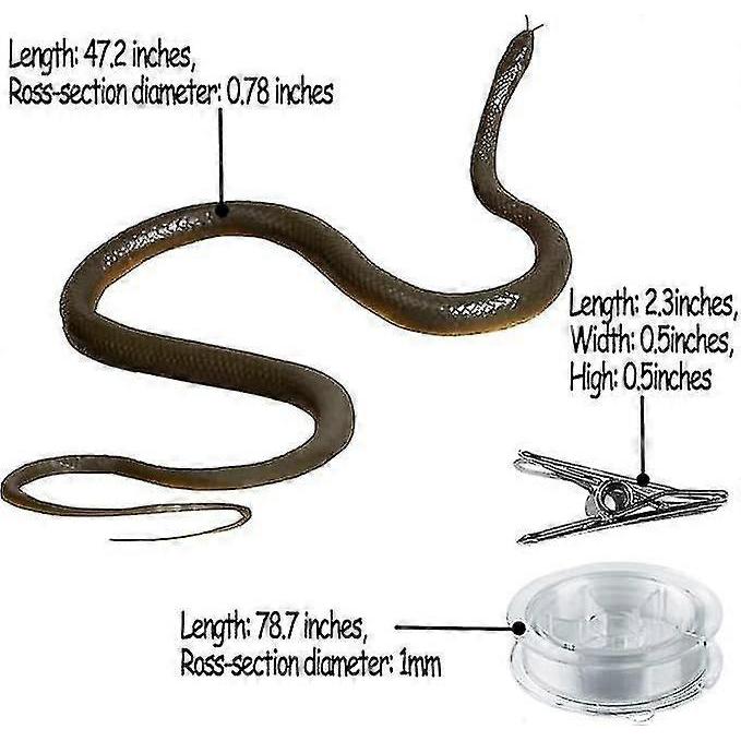 Golf Snake Prank with String & Clip - Snake On A String Prank Props, Clip On Snake Prank for Teasing Friends, Realistic Snake Prank Chases People Gift