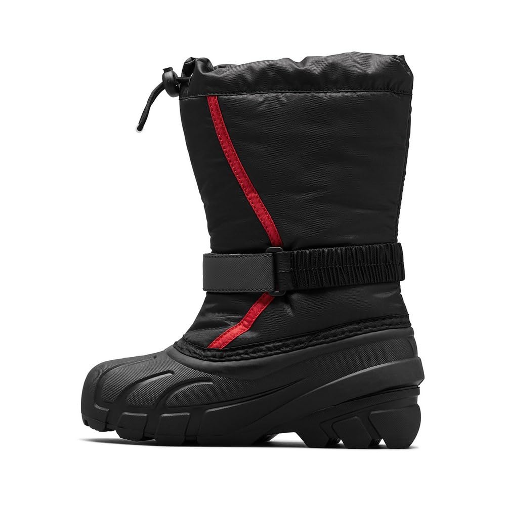 Sorel Kids' Flurry Boots, Size 20.0cm, Black, Bright Red