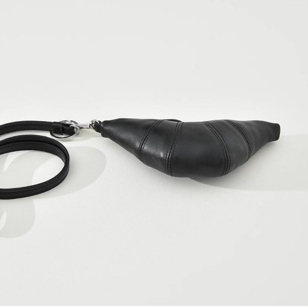 Lipstick Earphone Bag Hanging Neck Coin Purse Wallet PU Croissant Bag Fashion   Outdoor