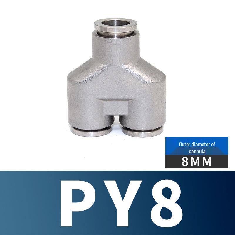 304 Stainless Steel Pneumatic Quick Connectors: High-Pressure Resistant Straight Reducer and Quick Connect Tee