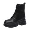 Martin Boots Women's and Women's Autumn and Winter Platform Short Boots Fashionable and Simple Leather Boots