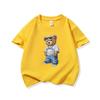 Hip Hop Style Bear With Sunglasses Graphic Tee Kids Pure Cotton Crew Neck T Shirt Short Sleeve Muticolor Tops Boys Girls Child