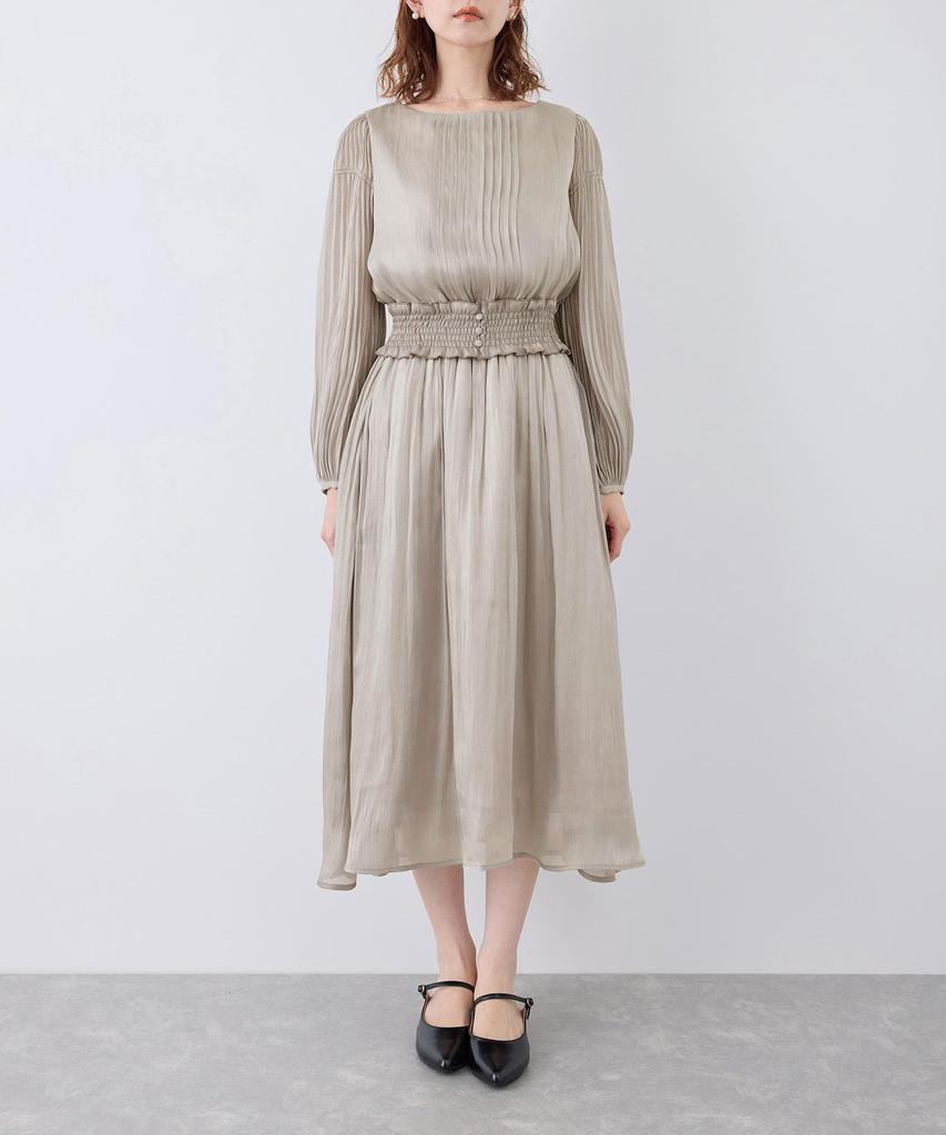 ROPE PICNIC Mon Shiny Pleated Blue Size Perfect for Weddings E'toile Dress, (45), 36,