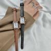 Retro Square Wrist Watch For Women Trendy Luxury Waterproof Watch With Pu Leather Band For Girls Student