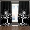 2pcs Tree Pattern Curtains Decorative Curtains 2Panels Black White Window Treatment For Bedroom Office Kitchen Living Room