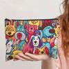 Bedruckte Kosmetiktasche Cartoon-Tier Damen-Clutch Outdoor Tragbar Reißverschluss Waschbeutel Schreibwaren Leinwand Federmäppchen
