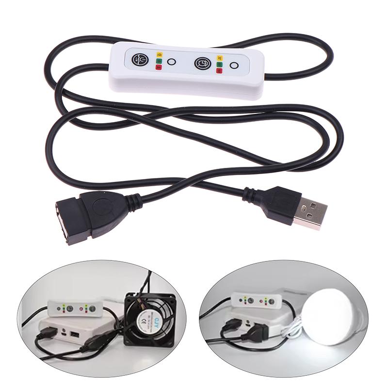 Cavo di Alimentazione con Interruttore di Estensione 3-Timer 0.5H/1.5H/3H 3-Velocità per Ventola da Soffitto USB Lampada LED