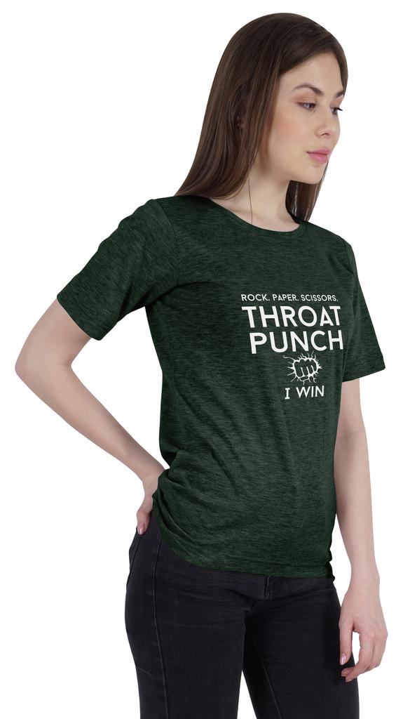 Inkmeso Tee For Womens    Rock. Paper. Scissors. Throat Punch I Win   Funny 80s 90s Retro Graphic