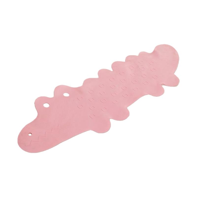 

Удобный ПВХ коврик для душа в форме аллигатора с противоскользящей поверхностью и присосками, необходимый для ванной розовый