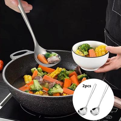 2pcs Kitchen Ladles Spoons, Slotted Colander Spoons, Stainless Steels Cooking Spoons, Kitchenwares