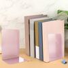 2Pcs Book Stand Metal Book Ends L-shaped Stable Support Non-slip Space-saving Easy To Clean Book Stand Tidy Desktop Accessory