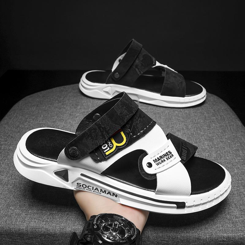 Fashion CYYTL Mens Slippers Summer Casual Shoes Beach Sandals Outdoor Slides Leather Walking Comfort Designer Fashion Lightweight Luxury