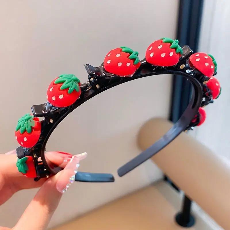Cartoon Children's Braided Hairband Korean Style Sweet Headband for Kid Fashion Girl Hair Accessories