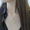 LSOOYH Natural Freshwater Pearl Jewelry Necklaces For Women Elegant Gold Color Flower Pendant Birthday Gift
