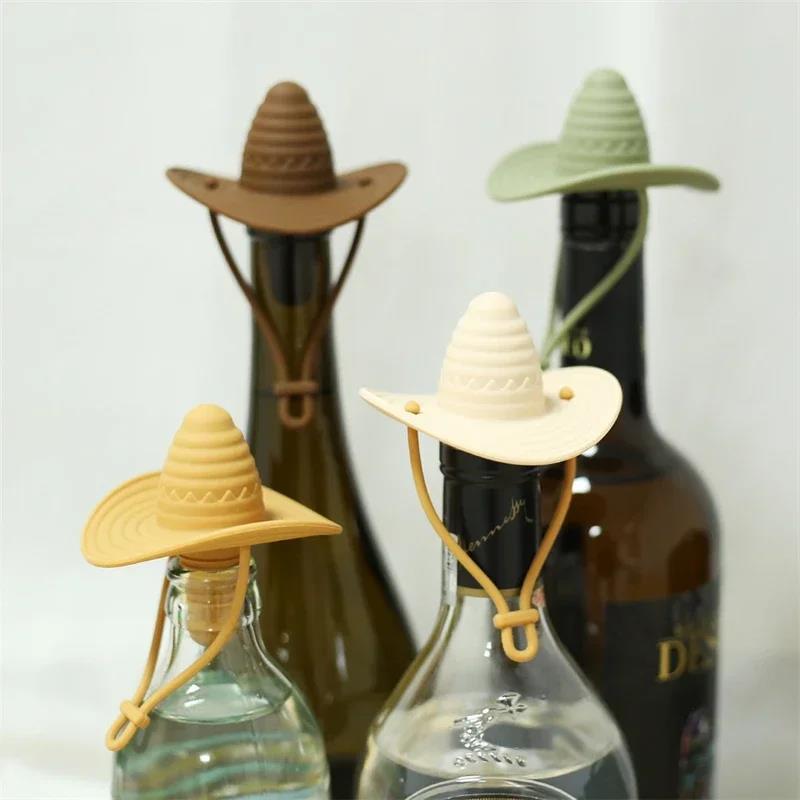 Creative Silicone Cowboy Hat Wine Cork Champagne Beer Bottle Stopper Beverage Leak-Proof Sealer Cap Plug Kitchen Bar Accessories 7