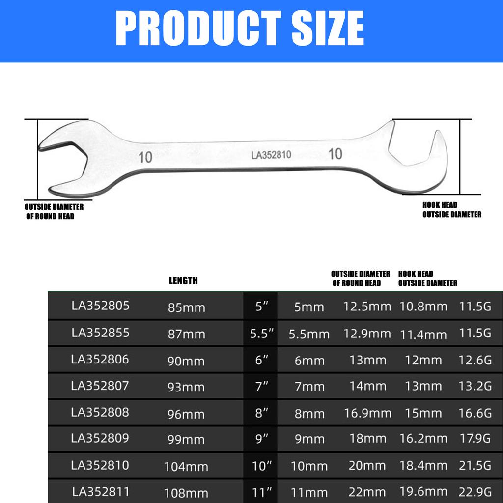 8/10 Piece Mini Thin Double Open End Wrench Set Portable Design Spanner Repair Tool for Emergency Repairs and Home Use
