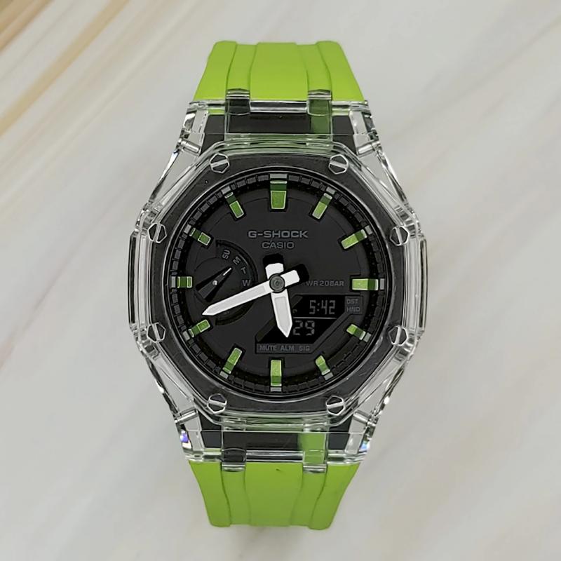 CASIO Men Liquid Crystal/Analog Dual Display Series 44mm Black Watch GA-2100-1A-