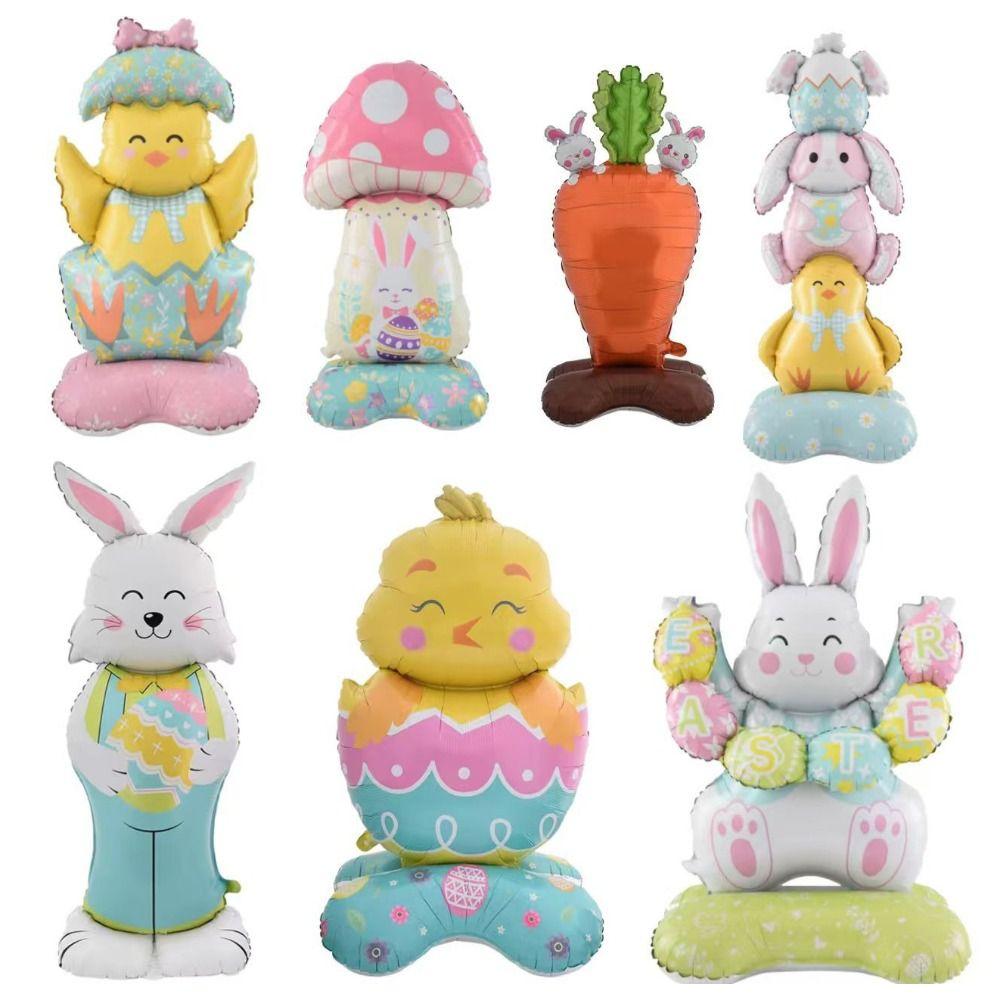 Aluminum Film Easter Rabbit Balloon Large Size Easter Balloon Standing Bunny Balloon Kids Party