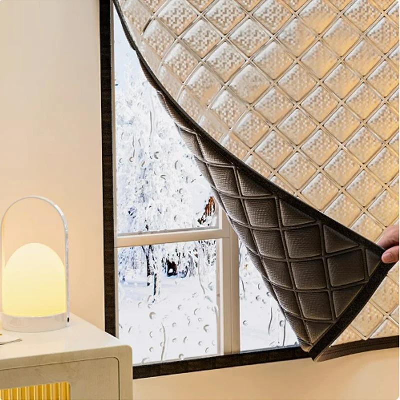 Novas Cortinas à Prova de Vento e Quentes, Inverno à Prova de Vento, Quarto, Película de Isolamento, Proteção contra Frio, Janelas de Tela Totalmente Seladas, Cortinas de Porta
