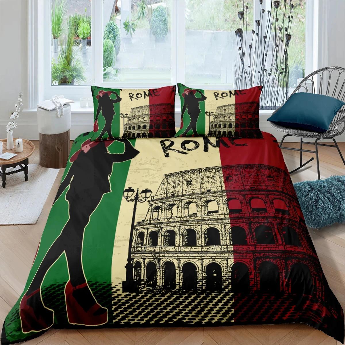 

Home Living High-End Premium 3D Rome Italy Beding Set Soft Duvet Cover Pilowcase Young Boys Beding Set Quen plus King EU/US/AU/UK Sized Dimensions 100*200cm Single