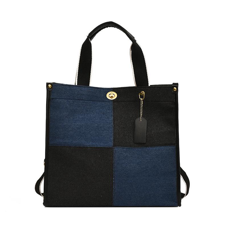 Jeanstasche Damen Neue Lässige Tragetasche Große Kapazität Pendeln Schulter Messenger Bag Farblich Passende Handtasche