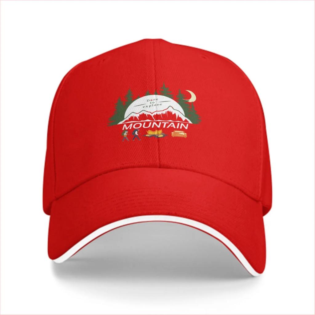 Mountain Explore Camping Graphic Baseball Cap Unisex Polyester Casual Adjustable Outdoor Hat