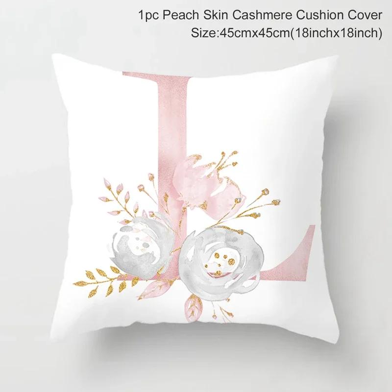 45X45Cm Pink Letter Cushion Pillowcase Decorative Sofa 40X40Cm Pillow Cases Autumn Decoration
