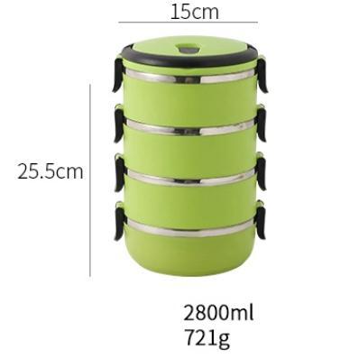 

1/2/3/4Layers Stainless Steel Lunch Box Insulated Lunch Box Portable Lunch Box For Student Canteen Large Capacity Bento Boxes Random Color 1Pcs