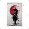 Retro-Kunst im japanischen Stil, Vintage-Samurai-Poster, Blechschild, dekorative Metalltafel, Wandplatte, Schilder, Wohnzimmer, Schlafzimmer, Heimdekoration