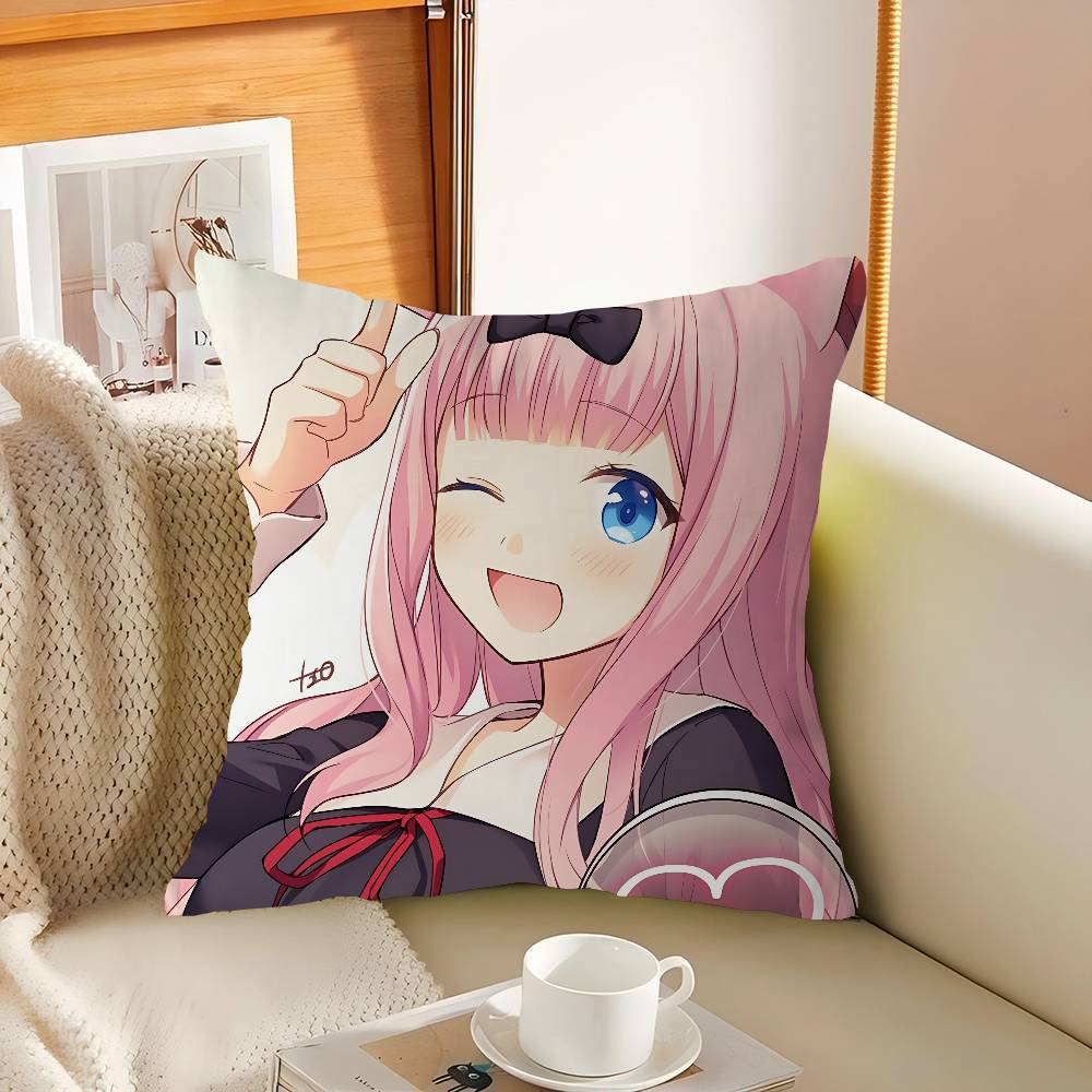 Fujiwara Chika Pillowcase Toon Gift Cushion Cover Bedroom Home Sofa Chair Seat Decor Pillow Case
