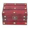 Vintage Wooden Storage Box 145x120x85mm Multifunctional Decorative Treasure Chest Box with 3 Bit Lock