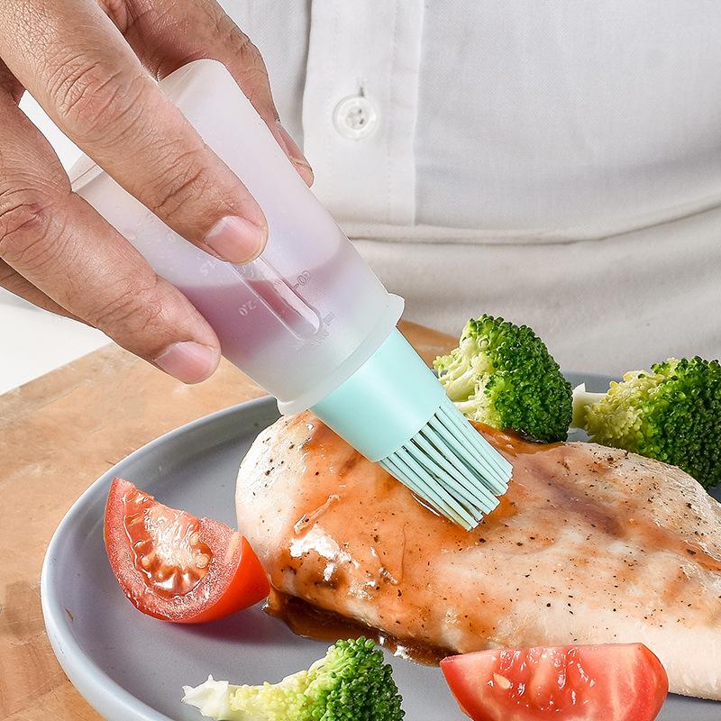 1 pennello in silicone per imbastire con erogatore di olio - per uso alimentare, perfetto per barbecue e pasticceria, essenziale per la cucina