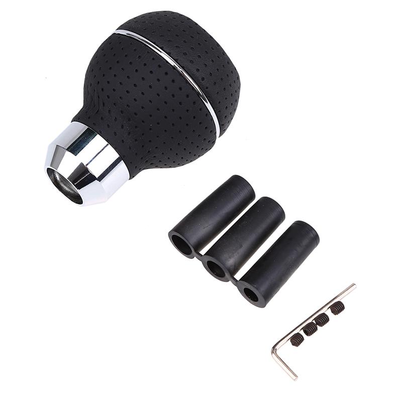 Buton schimbător de viteze manual, aliaj de aluminiu, îmbrăcat în piele, cu 5 viteze, universal pentru mașină MT, maneta schimbătorului de viteze, design sprot placare