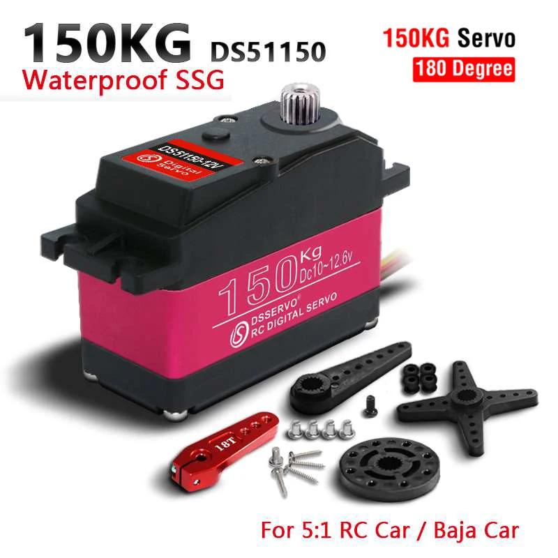60/80/150/160KG DS5160 DS5180 DS51150 DS51160 Digital Metal Gear Robot RC 1/5 Servo Waterproof High Torque IP67 18T Servos Arm