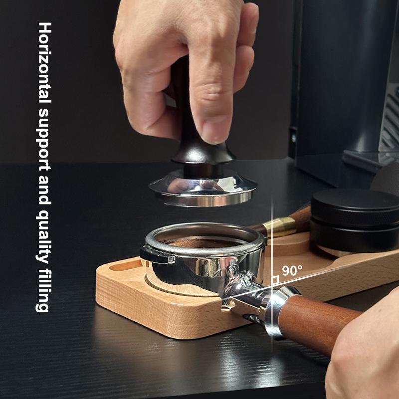 1PC Beechwood/Sapele Coffee Tamper Station Portafilter Holder Rack Stand For 51MM 58MM Espresso Accessories Barista Support Base