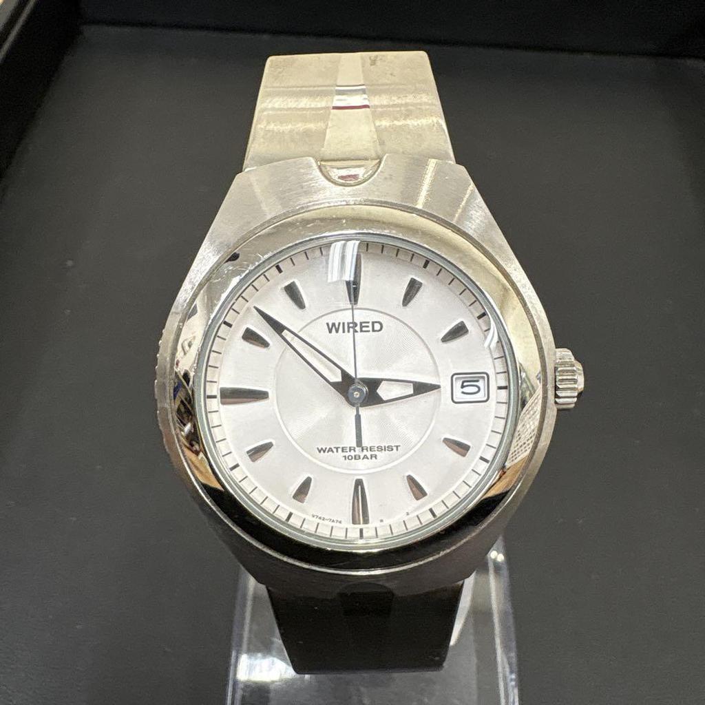 [USED] Unused Seiko Wired Stainless Steel QZ White Dial V742-7A70 ALBA
