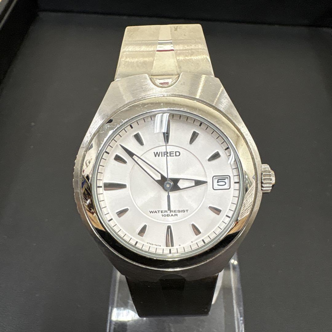 

[USED] Unused Seiko Wired Stainless Steel QZ White Dial V742-7A70 ALBA