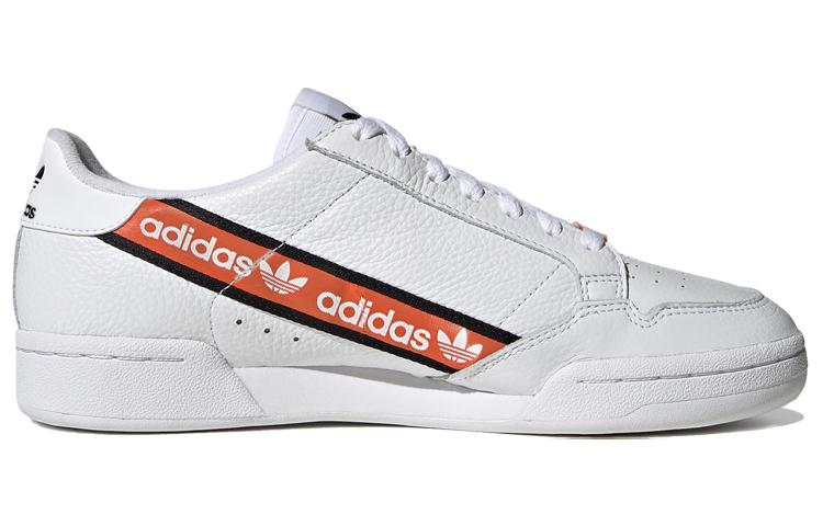Adidas Continental 80 'Wordmark Side Stripe - White Orange' Women's H68725