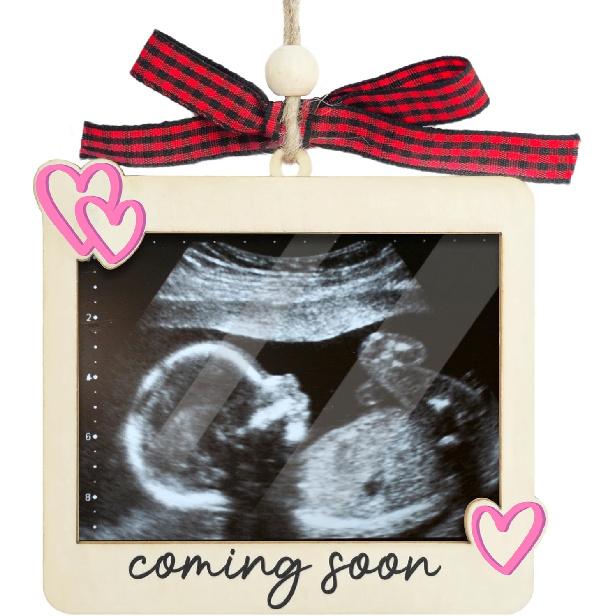 Baby Ultrasound Picture Frame Ornament, Pregnancy Announcement for Grandma Grandpa, Sonogram Picture Frame Ornament, Expecting Baby Gift for New