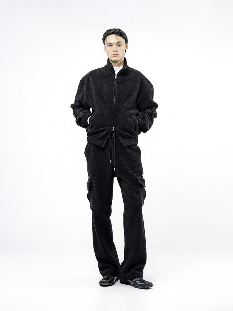 Chaenseseunoi Fleece String Cargo Pants - Black /M244Pt05Bk