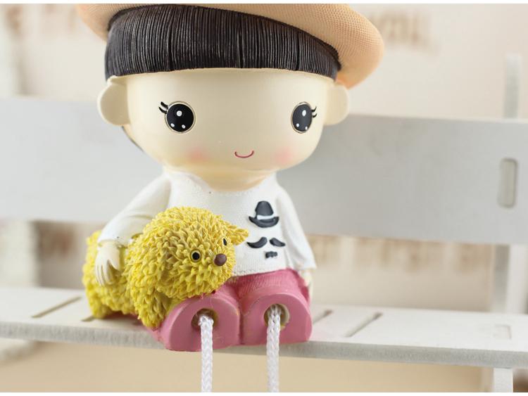 Cartoon Dog-Hugging Dangling Leg Doll - Creative Couple Home Decor & Wedding Gift