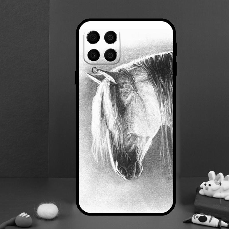 Horse Sketch For Samsung Galaxy M14 M34 M54 M33 M13 M23 M53 M15 M55 M31 M51 M20 M30s M32 M52 Phone Case