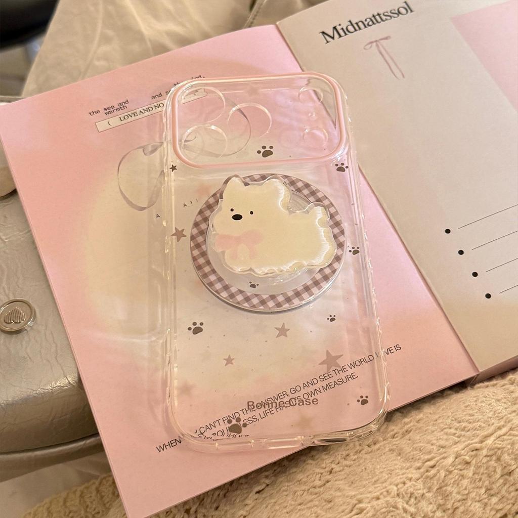 Cute White Puppy Magnetic Phone Case for iPhone 16, iPhone 17, and iPhone 17 Pro Max