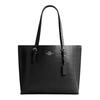 33 Silver Metal Accessories Leather Tote Bag Shopping Bag Shoulder Handbag Large Women's Black