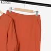 ZANZEA Womens Blouse and Pants Casual Two Piece Trousers Suit Set