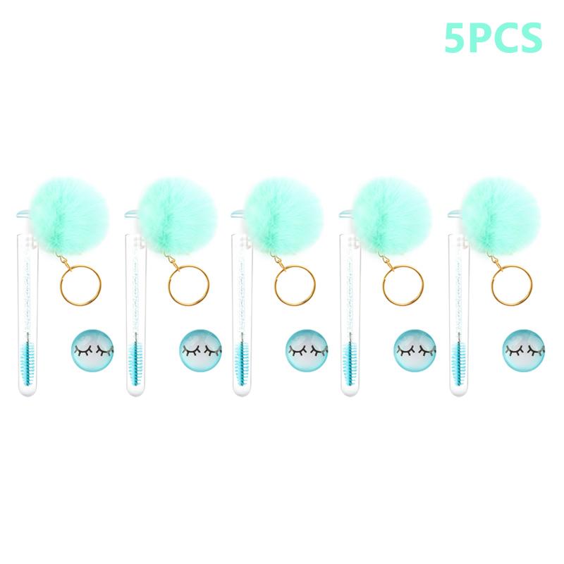 Eyelash Brush Tube With Pompom Lash Extension Makeup Brush Dustproof Eyebrow Comb Beauty Tools