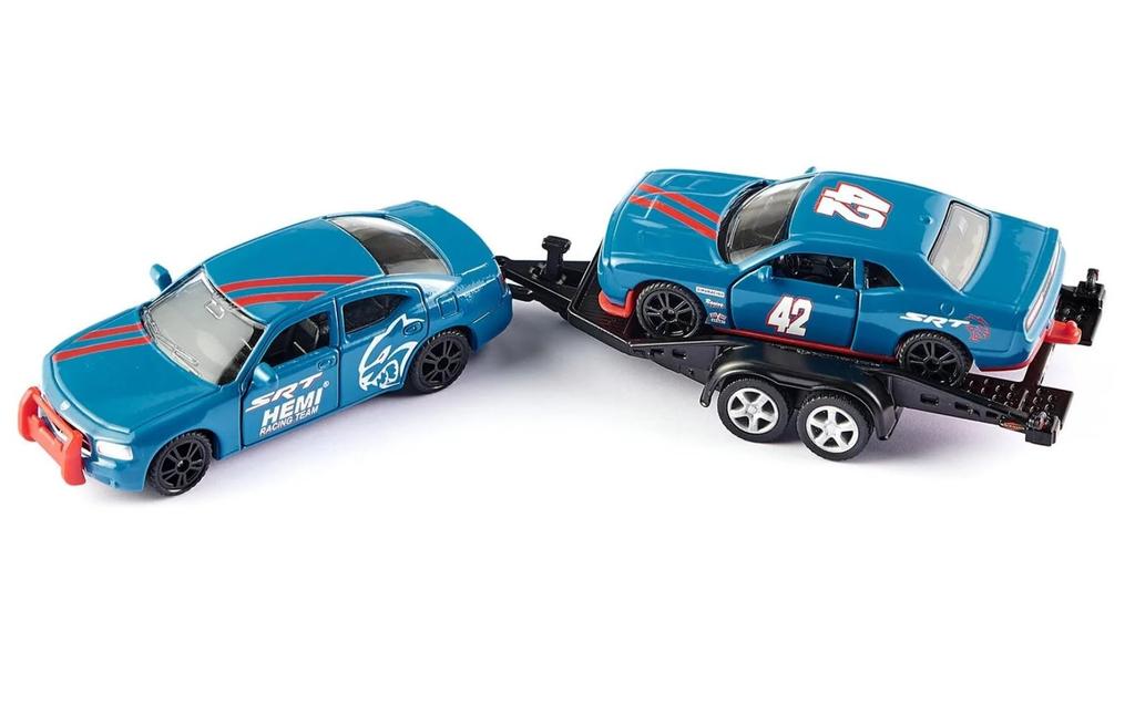 SIKU Dodge Charger Trailer with Dodge Racing Loading, Ages 3+, SK2565