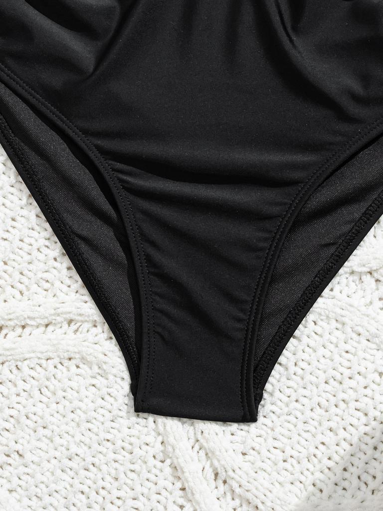High Waist Drawstring Webbing Sexy Bikini Set Comfortable Elegant Two Piece