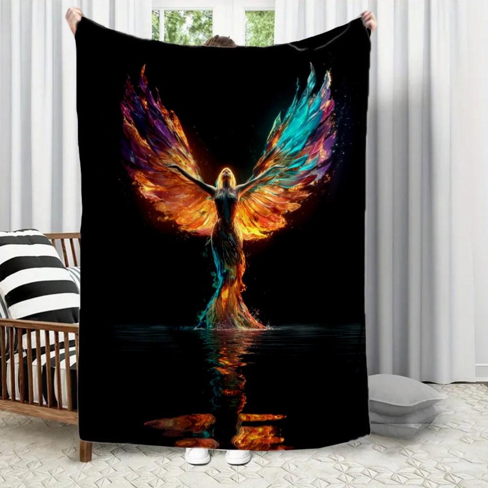 

Women and Fireflies Design Flannel printed blanket suitable for all seasons suitable for living room office sofa and travel 75x100cm